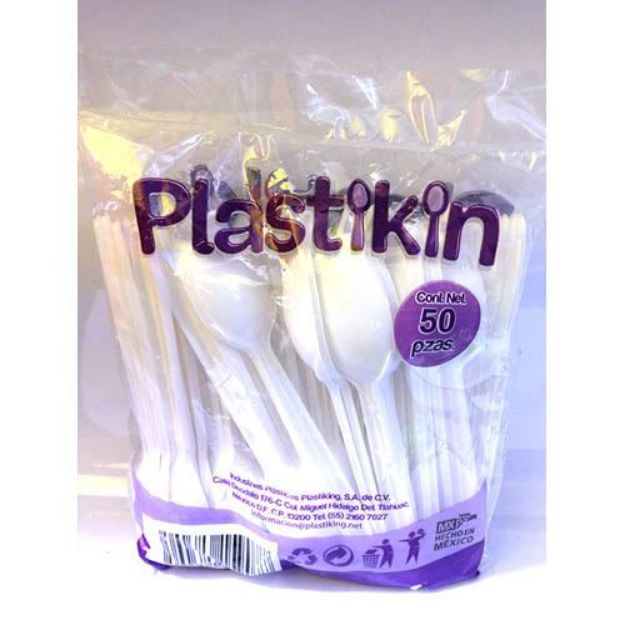 Imagen de ZBAJA--Cuchara blanca chica Jalti Paquete de 50 piezas