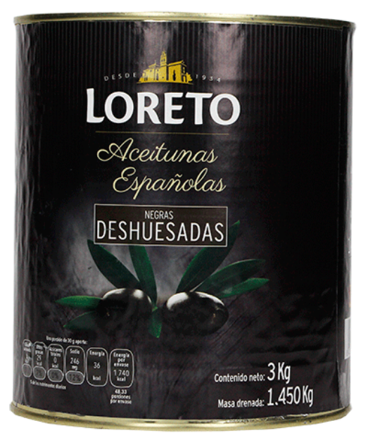 Imagen de Aceituna Negra DESHUESADA Carbonell Lata 3 kg
