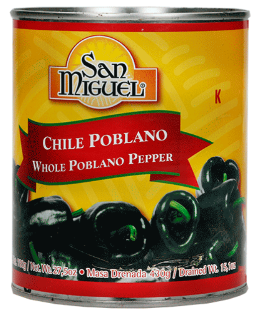 Imagen de Chile Poblano Entero San Miguel Caja 12 Latas de 780 g