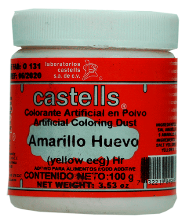 Mostrar detalles de Color amarillo huevo polvo Castells Bote de 100 g Imagen de Color amarillo huevo polvo Castells Bote de 100 g