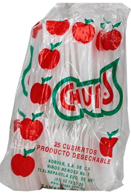 Imagen de REMATE Cuchara blanca grande Jalti 40 bolsas de 25 piezas
