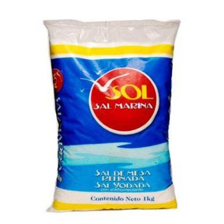 Mostrar detalles de Sal de Mesa Marina SOL 1 Kg Refinada Molida  Imagen de Sal de Mesa Marina SOL 1 Kg Refinada Molida