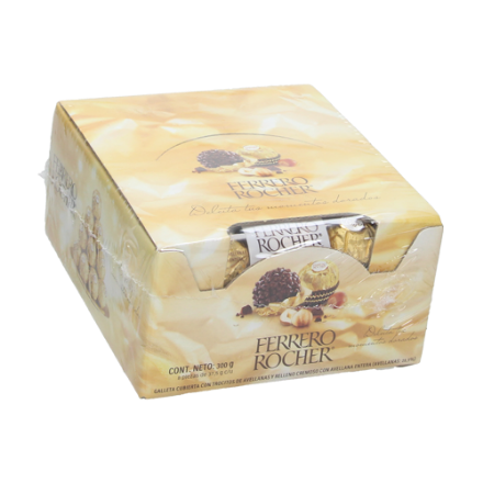 Mostrar detalles de Chocolate Ferrero Rocher de 24 piezas con 300gr (IEPS inc.) Imagen de Chocolate Ferrero Rocher de 24 piezas con 300gr (IEPS inc.)