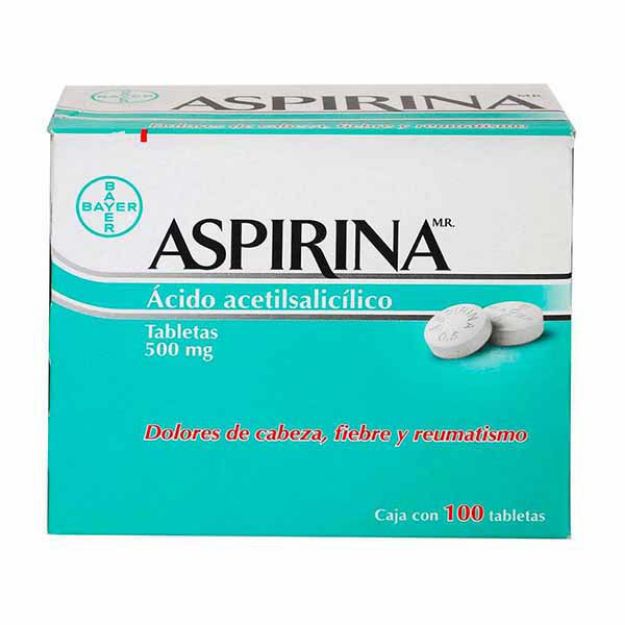 Imagen de Aspirina Ácido Acetilsalicílico 500 mg Caja con 40 Tabletas