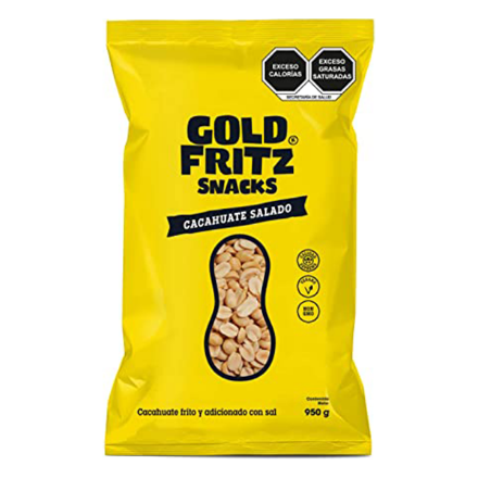 Mostrar detalles de Cacahuate salado Goldfritz Bolsa de 950 g Imagen de Cacahuate salado Goldfritz Bolsa de 950 g