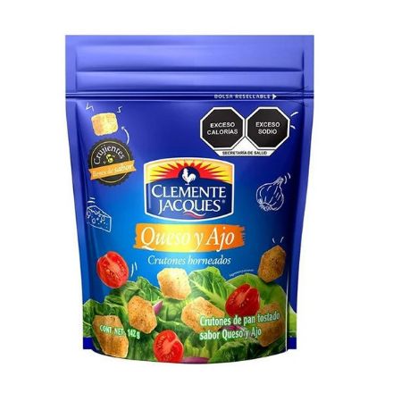 Mostrar detalles de Crutones Queso y Ajo Clemente Jacques 142 gr Imagen de Crutones Queso y Ajo Clemente Jacques 142 gr