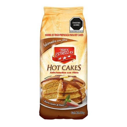 Mostrar detalles de Harina Hot Cakes con Fibra Tres Estrellas de 800g Integral Imagen de Harina Hot Cakes con Fibra Tres Estrellas de 800g Integral