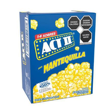 Mostrar detalles de Palomitas Mantequilla ACTII 14 de 85 g (IEPS INC) Imagen de Palomitas Mantequilla ACTII 14 de 85 g (IEPS INC)
