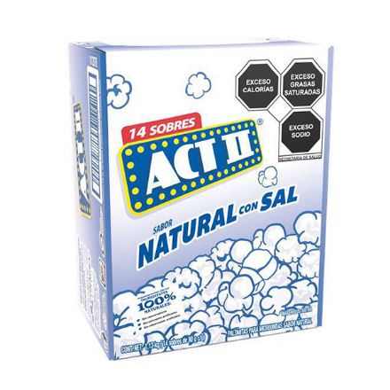 Mostrar detalles de Palomitas Naturales ACTII 14 de 85 g (IEPS INC) Imagen de Palomitas Naturales ACTII 14 de 85 g (IEPS INC)