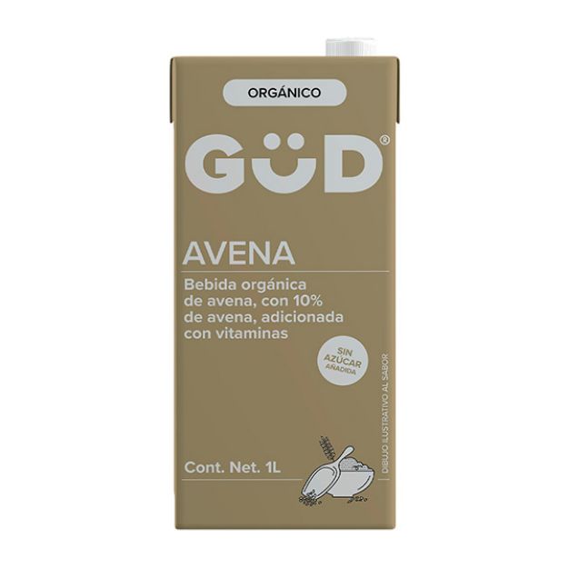 Imagen de Leche de Avena GUD 12 pz de 1 Lt (sin azucar) Producto Organico