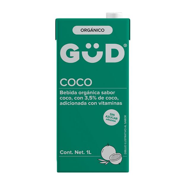 Imagen de Leche de Coco GUD 12 pz de 1 Lt (sin azucar)Producto Organico