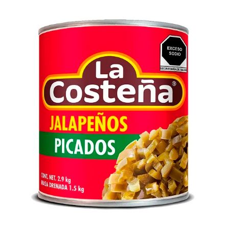 Mostrar detalles de Chiles Jalapeños Picados La Costeña  2.9 KG  Lata Imagen de Chiles Jalapeños Picados La Costeña  2.9 KG  Lata