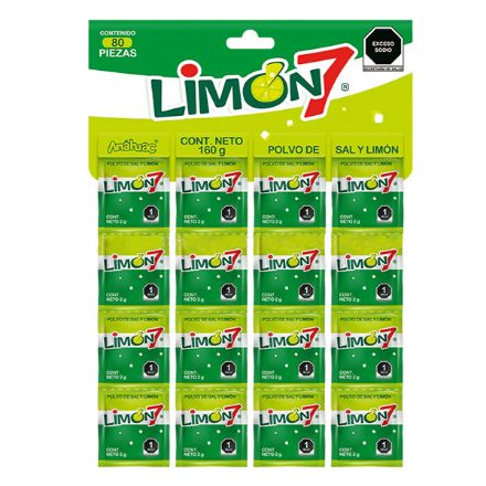 Mostrar detalles de Sal y Limon 7 80 sobres/2 g Imagen de Sal y Limon 7 80 sobres/2 g