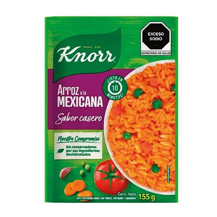 Mostrar detalles de Arroz a la Mexicana en sobre 12/155 gr Knorr Imagen de Arroz a la Mexicana en sobre 12/155 gr Knorr