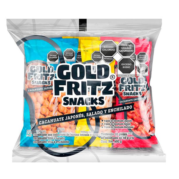 Imagen de Cacahuate surtido Gold Fritz 10/60gr (IEPS INC)