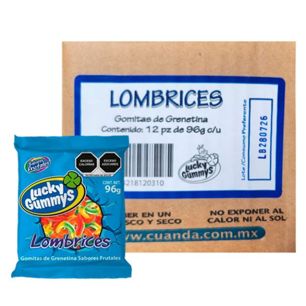Imagen de Gomita Lombrices Lucky Gummys 12 de 96gr  (IEPS INC)