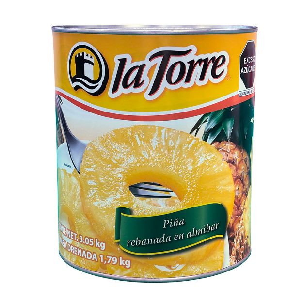 Imagen de Piña Rebanada La Torre 3 Kg Lata 32 rebanadas aprox.