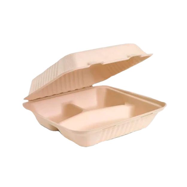Imagen de Contenedor Beige Compostable 8x8 CON division 200 pz