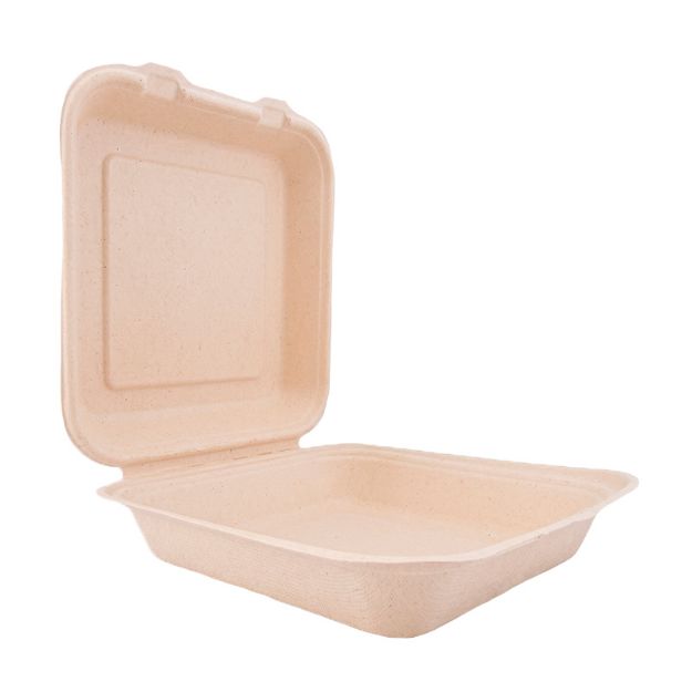 Imagen de Contenedor Beige Compostable 8x8 sin division 200 pz