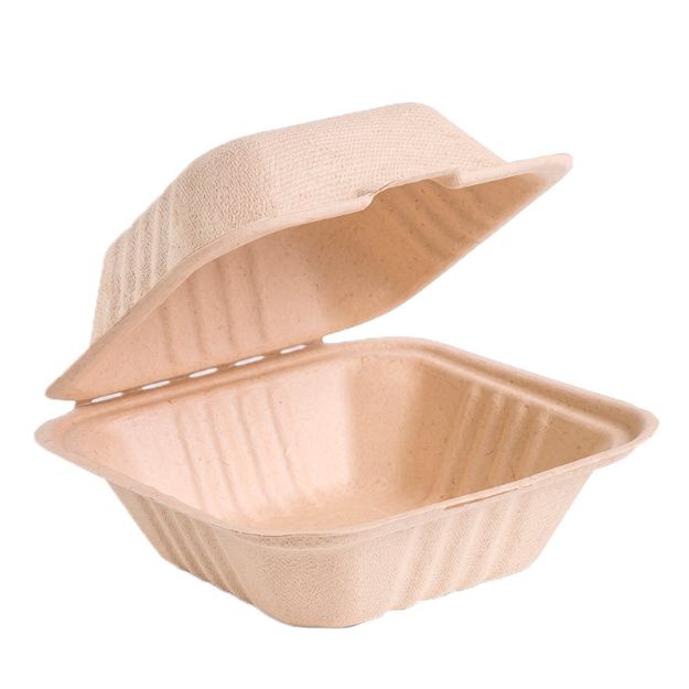 Imagen de Contenedor Compostable 6x6  Wecare 500 pz Hamburguesa