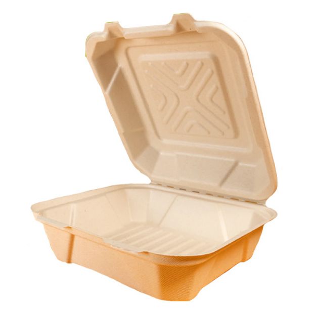 Imagen de Contenedor Compostable 8x8 sin division Wecare 200 pz